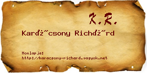 Karácsony Richárd névjegykártya
