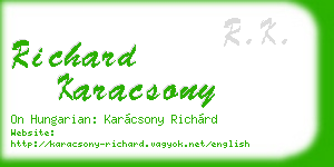 richard karacsony business card
