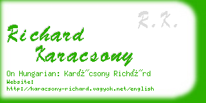 richard karacsony business card